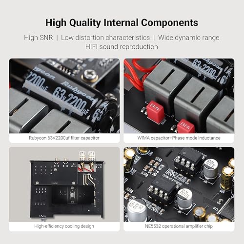 Miniatura 5 de AIYIMA Amplificador Bluetooth A80 DAC estéreo HiFi receptor de audio para el hogar con PFFB, amplificador de potencia clase D de alta resolución de