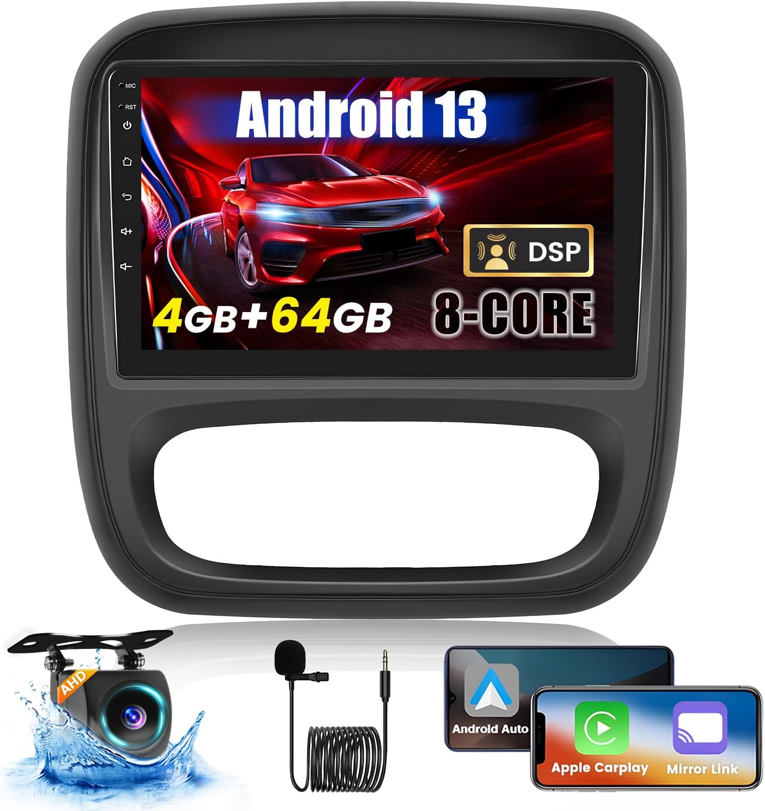 GOHHDL 9 Zoll Android Autoradio Für Opel Vivaro B - Mit CarPlay & Android Auto 4G+64G