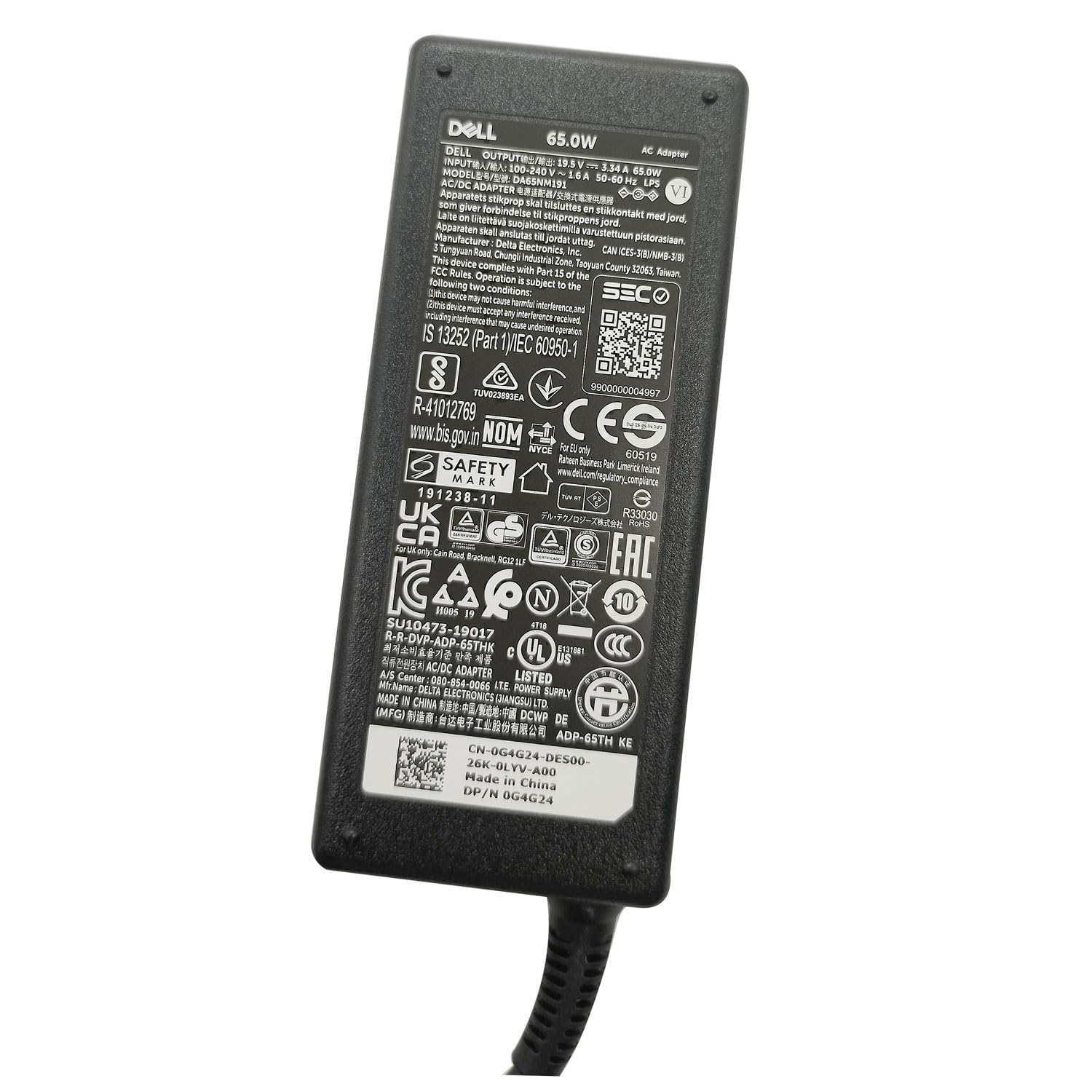 Dell 65W 4.5mm tip Laptop Charger,Inspiron 14 5420,5425 5430 5435,Inspiron 15 3520 3530 3525 3535,Inspiron 16 5620 5630 5635 AC Adapter, Black, DA65NM191