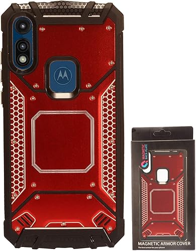 Miniatura 2 de CELZEN - Para Motorola Moto E (2020) XT2052 - Funda de aluminio de metal para teléfono - ZY1 Rojo