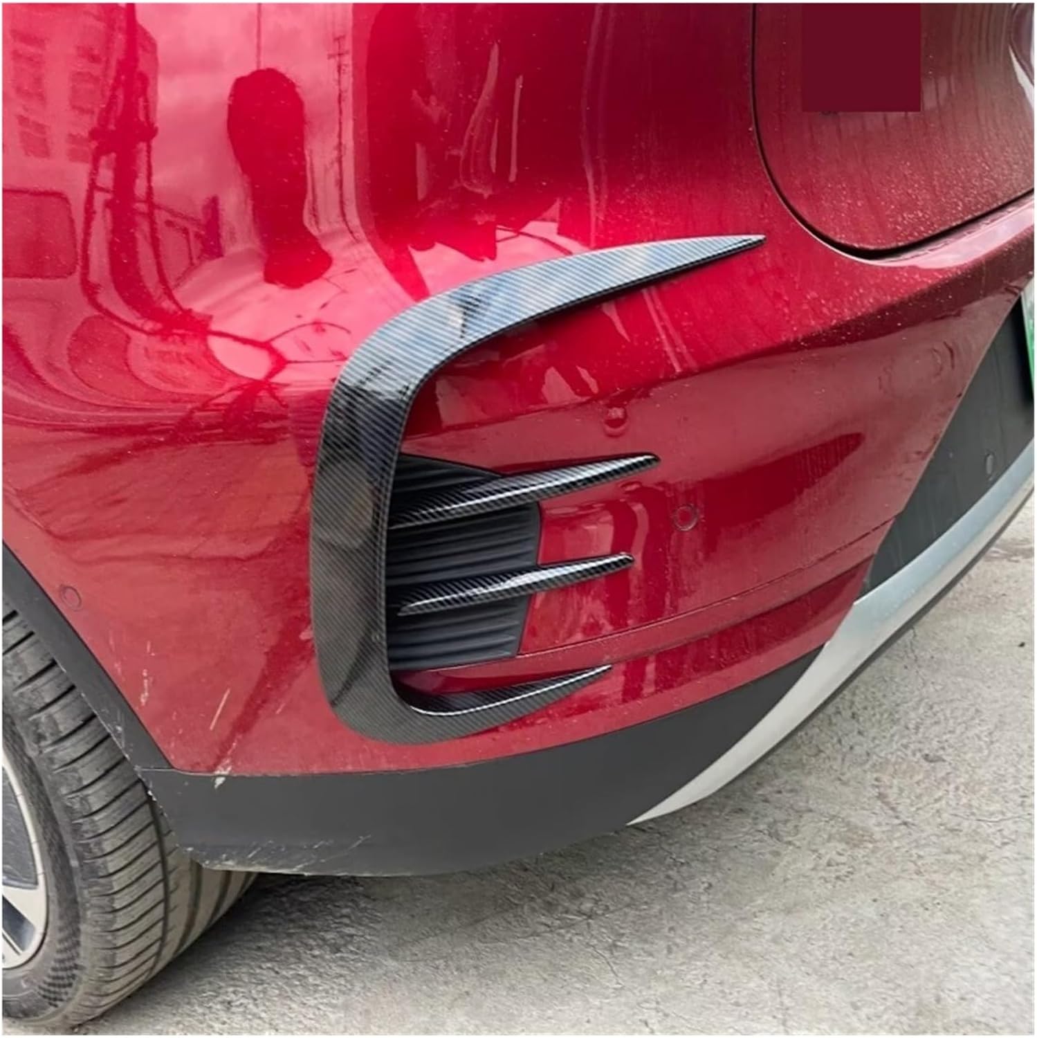 Car Rear Fog Light Wind Lamp Frame Trim Strip Cover Sticker Fit for BYD Tang 2020-2024(Black)