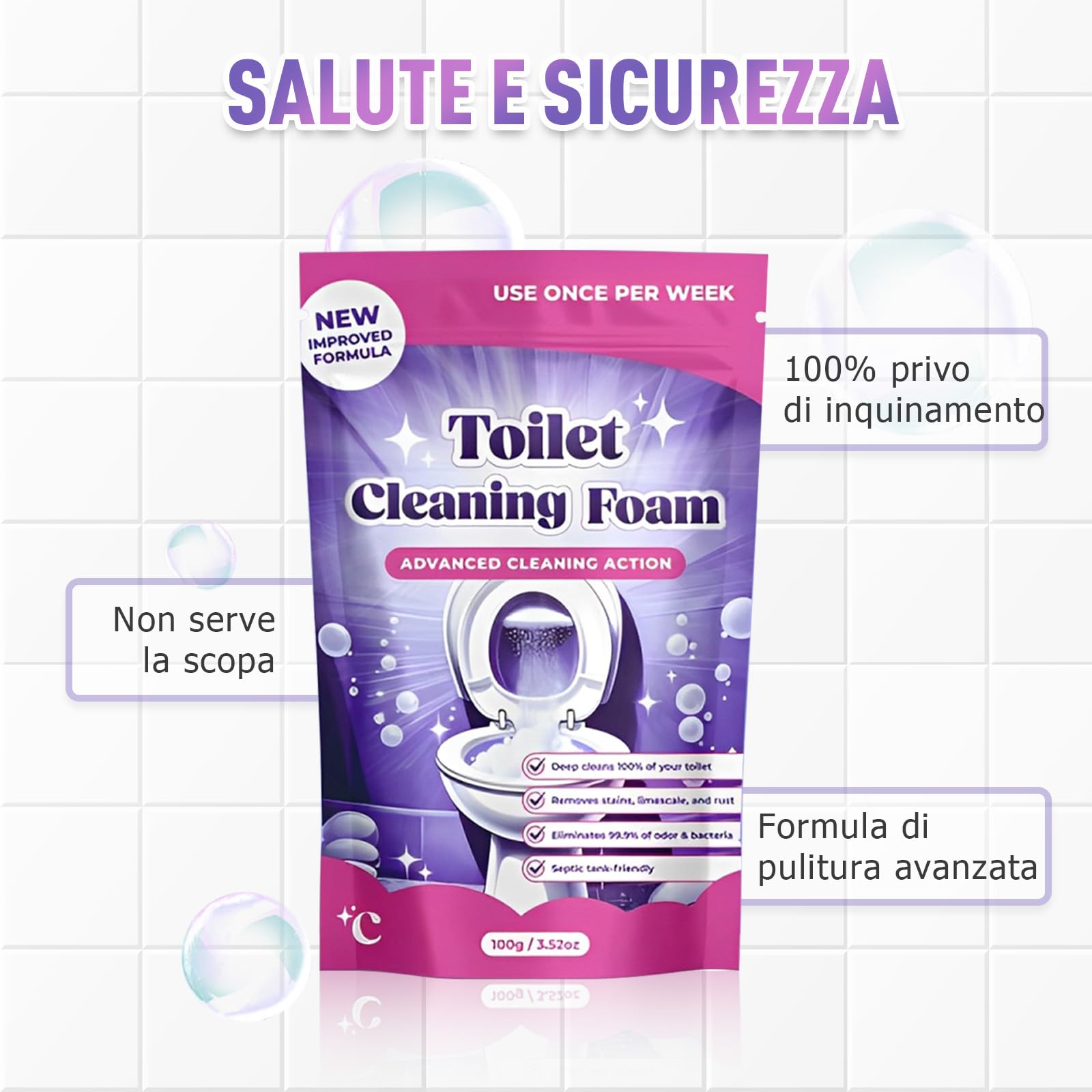 Disincrostante WC, 2026 Nuovo Detergente Anticalcare in Detergente per WC, Self-Cleaning Foam, Scioglie Gli Ingorghi Elimina Incrostazioni di Calcare e Ruggine per la Pulizia di W C e Bagno (1Pcs)