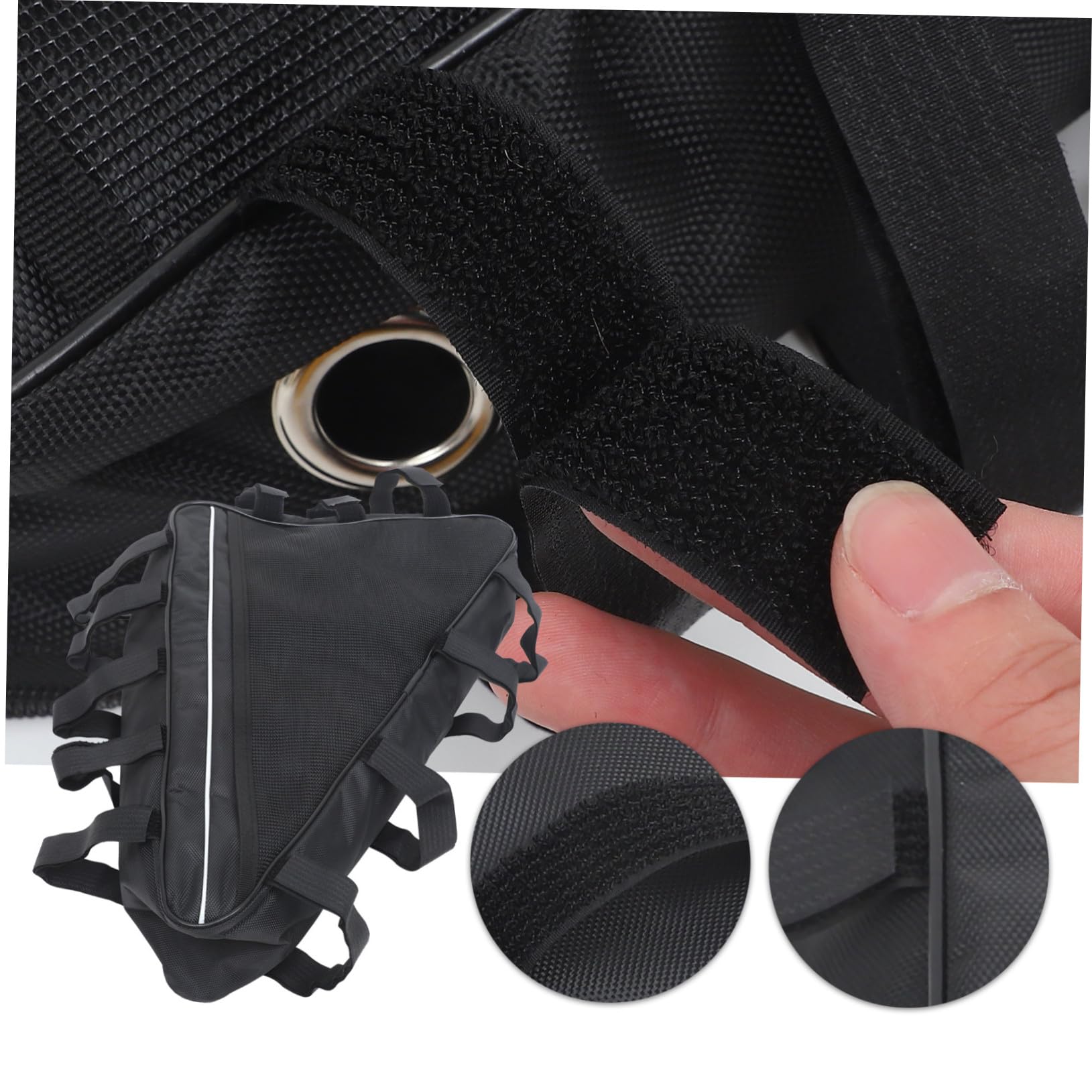 Sosoport Borsa Triangolare per Telaio Bici, Grande Capacità, Oxford Nero | Facile da Installare, Resistente alle Intemperie, per Ciclismo e Campeggio, Capiente, Antiusura, Versione 693-3