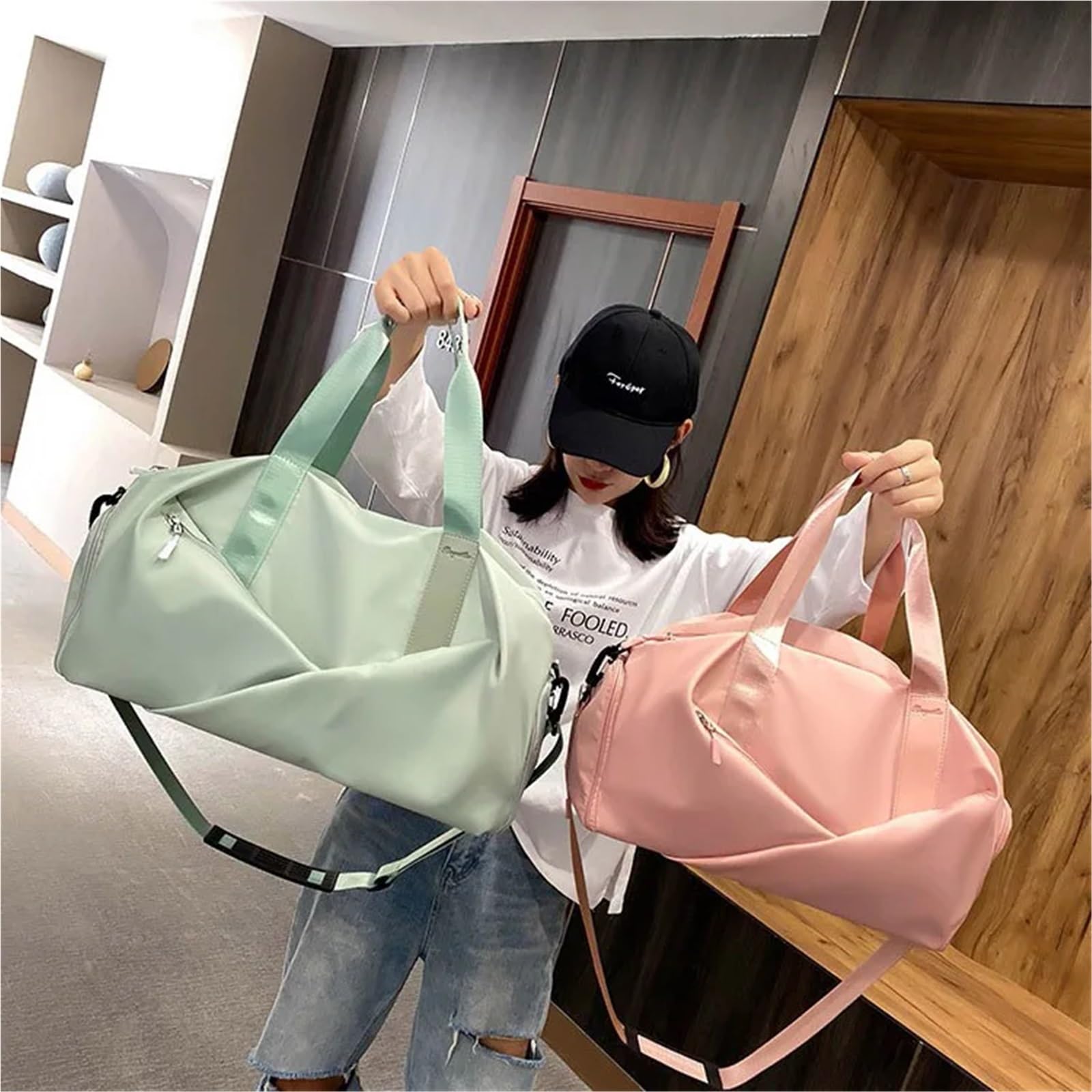 Sacca Impermeabile Borsa da palestra for donna con scomparto for scarpe, borsa sportiva impermeabile for yoga, zaino nuoto separato for asciutto e bagnato, viaggio for il fitness(Clairam)