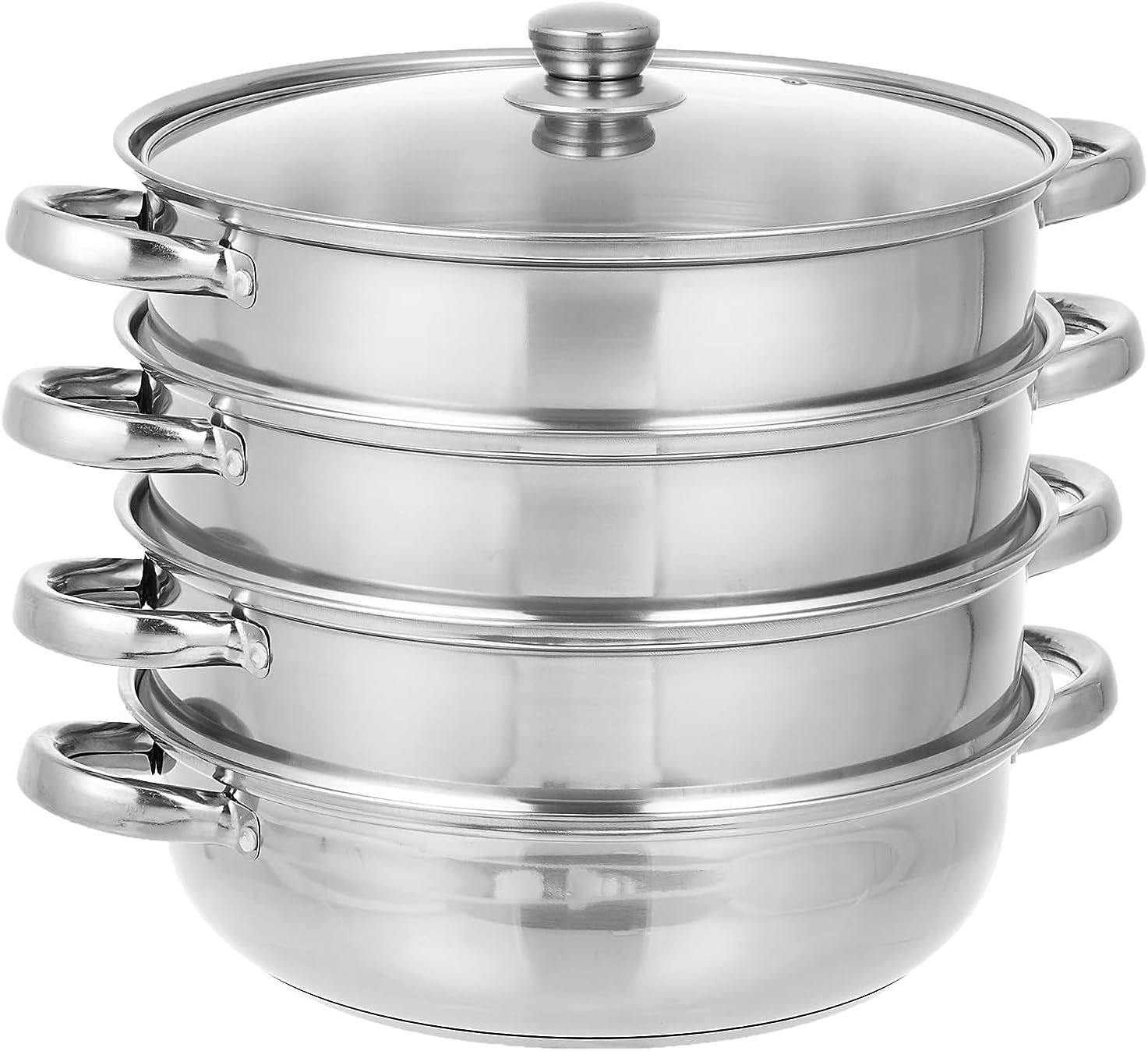 Royalford 4Layer SS Steamer/30CM1X8, silver, RF10427