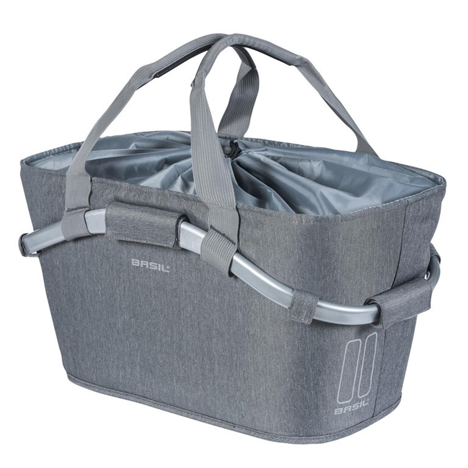 Basil Classic Carry All Bicycle Basket - Rear Wheel - MIK System - Lockable - Weatherproof and Stylish - 22 Litres - Grey