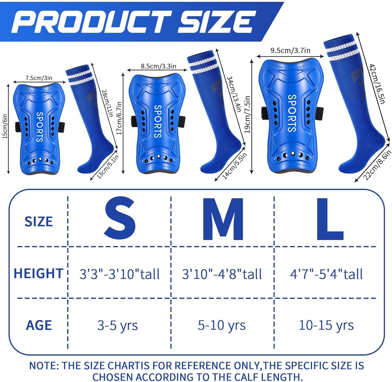 Syhood Soccer Shin Guards and Socks for Toddler Kids Youth, Lightweight Soccer Shin Pads Protective Defender Gear for 3-5, 5-10, 10-15 Years Old Children Teen Boys Girls Sports Game - Image 2