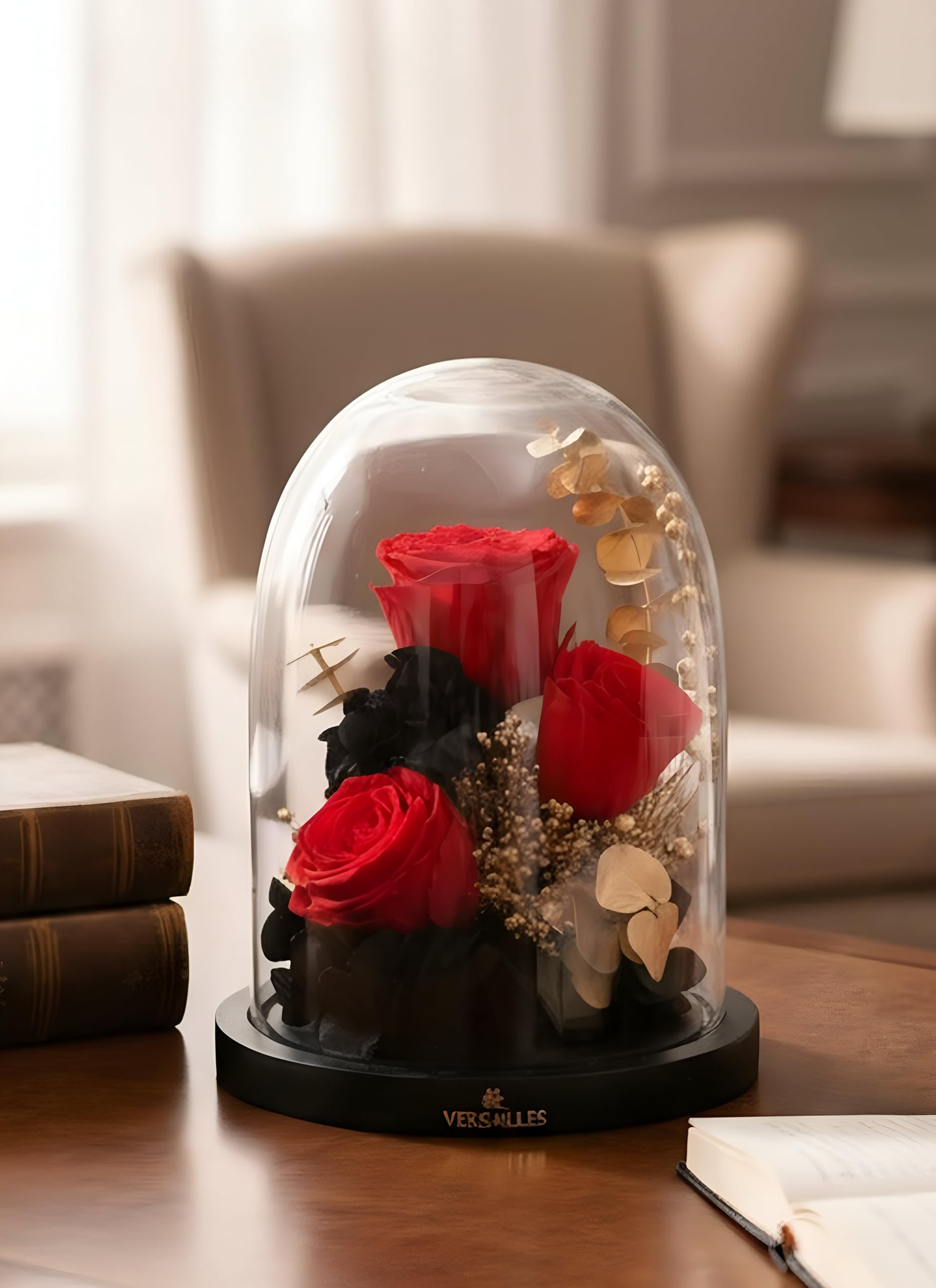 Versailles Preserved Rose Glass Dome, Multicolor, Home Decor, 750 Grams-image-26