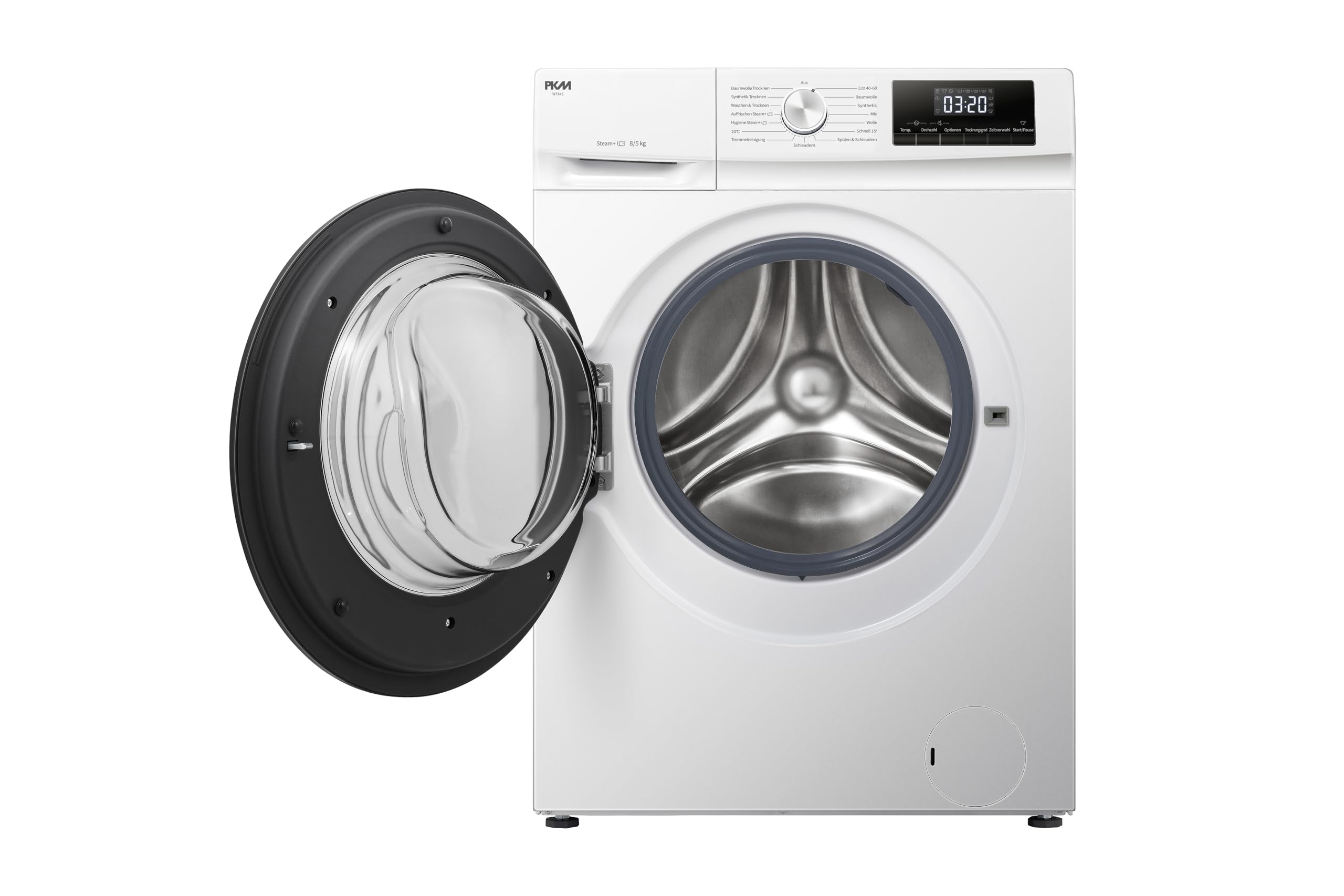 PKM WT8+5 Waschtrockner 8kg Waschen 5kg Trocknen 15 Programme Steam LED-Beleuchtung