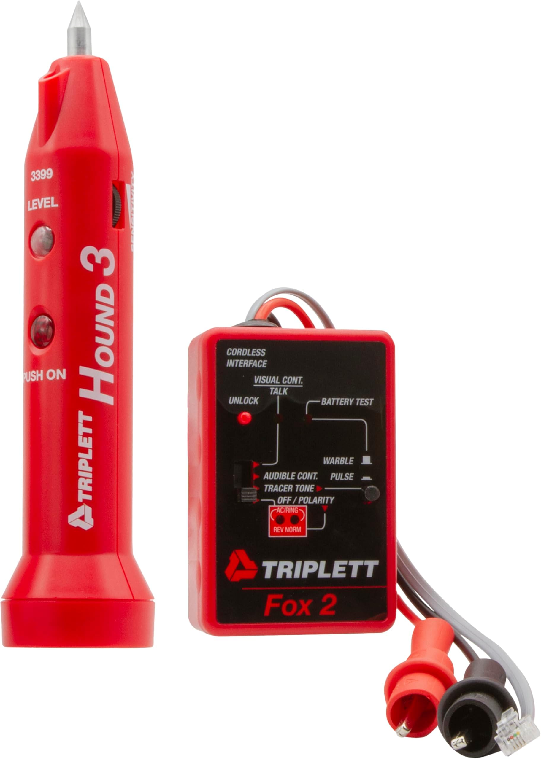 Triplett 3399 Fox & Hound Premium Tone and Probe Wire Tracing Kit Generates Multiple Tones with Adjustable Sensitivity for Electrical Wire, LAN Cable, Telephone,Black