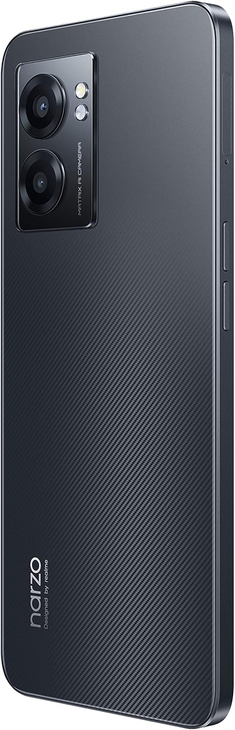 realme Narzo 50 5G RMX3571 Dual-SIM 128GB ROM + 4GB RAM (GSM only | No CDMA) Factory Unlocked 5G Smartphone (Hyper Black) - International Version