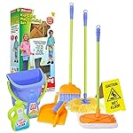 Kidzlane Kids Cleaning Toy Set - Toddler Cleaning Set with Realistic Broom, Mop, and Dustpan with Wet Floor Sign and Cleaning Tools - Kids Broom Set for Ages 3 and Up - Fun Playtime for Boys and Girls