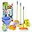 Kidzlane Kids Cleaning Toy Set - Toddler Cleaning Set with Realistic Broom, Mop, and Dustpan with Wet Floor Sign and Cleaning Tools - Kids Broom Set for Ages 3 and Up - Fun Playtime for Boys and Girls