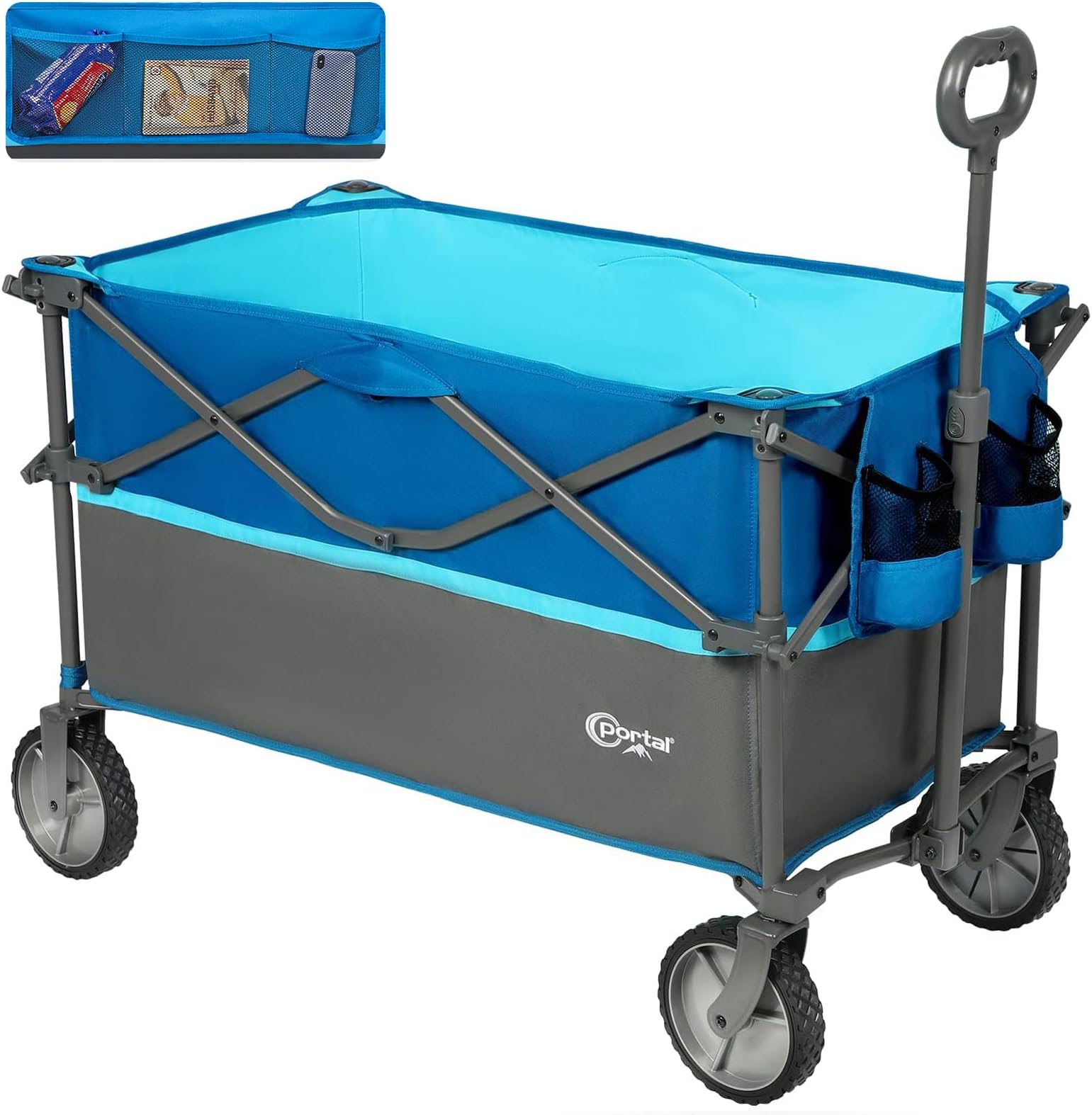 PORTAL XL Deeper Festival Trolley on Wheels 228L Larger Capacity Folding Camping Garden Beach Trolley Heavy Duty Pull along Cart Collapsible Wagon Foldable Picnic Trailer Hand Truck