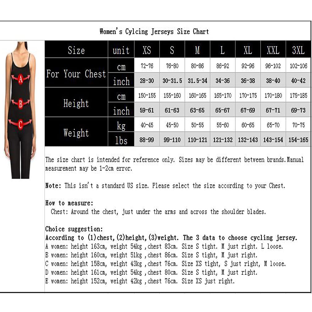 Weimostar - Set di maglia da ciclismo da donna, a maniche corte, con imbottitura in 3D, Cc6507-1, XL