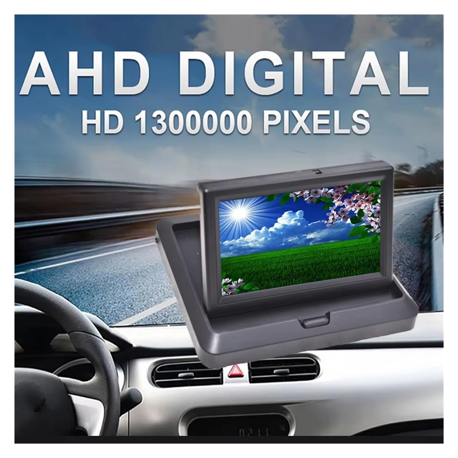 Cámara Visión Trasera Coche Monitor Coche AHD 5 Pulgadas 1920 * 1080P Cámara Visión Trasera Vehículo Nocturna Plegable Alta Definición Marcha Atrás