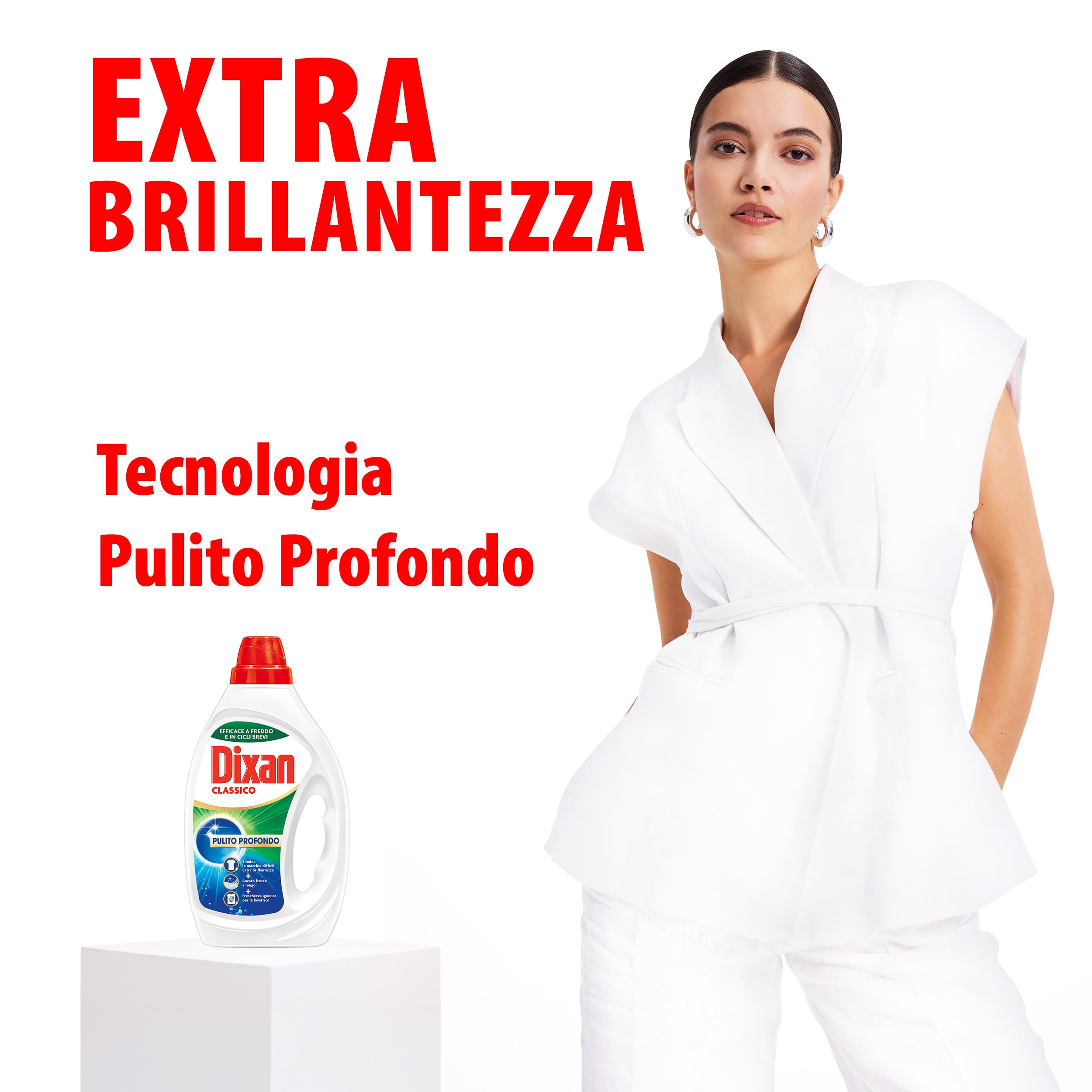 Dixan Liquido Classico Detersivo Lavatrice (4 confezioni da 42 Lavaggi), per una pulizia profonda del bucato e freschezza igienica per la lavatrice, Rimuove le macchie da 20°C