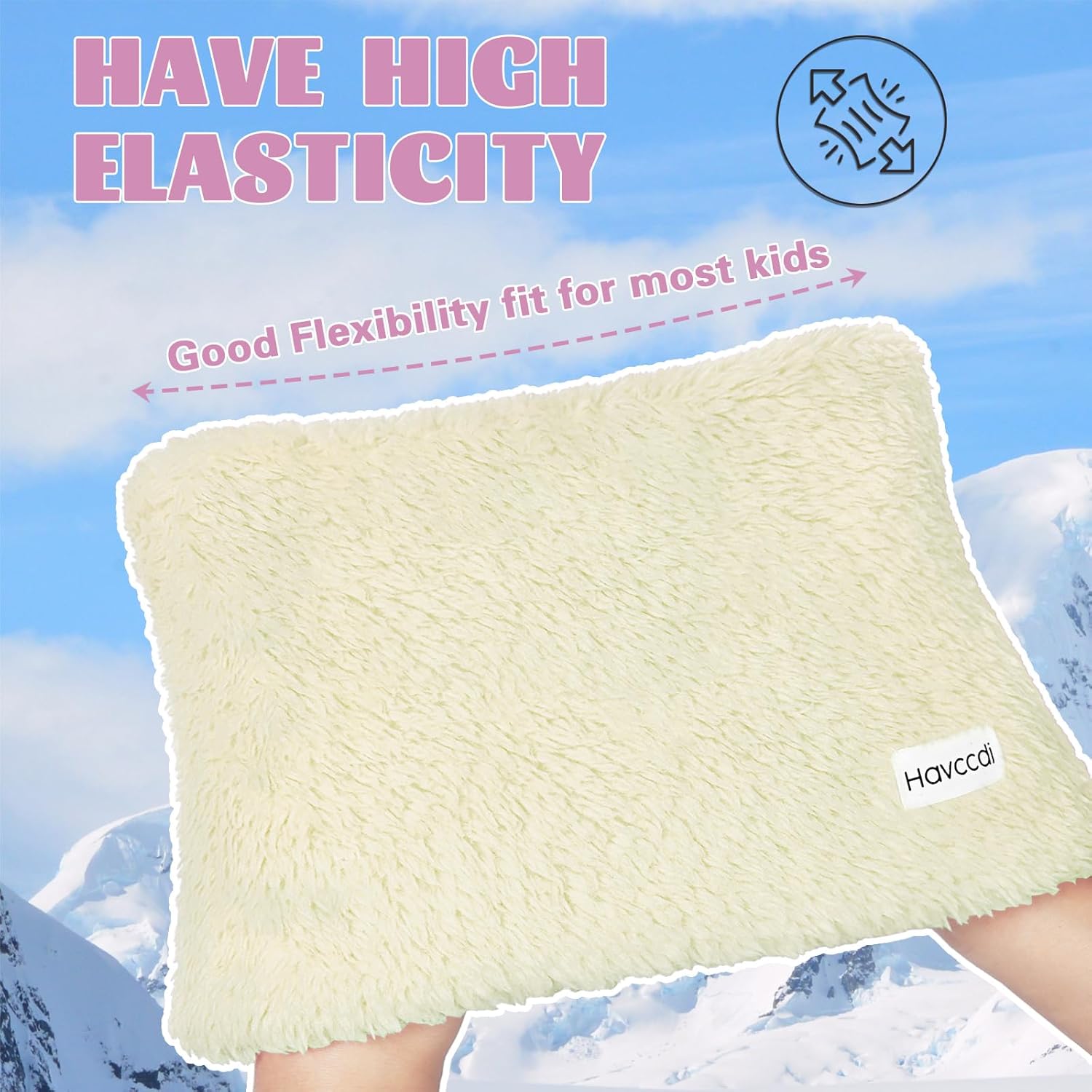 Kids Fleece Neck Warmer Gaiter, Winter Velvet Infinity Scarf for Boys Girls Double-Layer Face Ski Mask for the Cold - Image 4