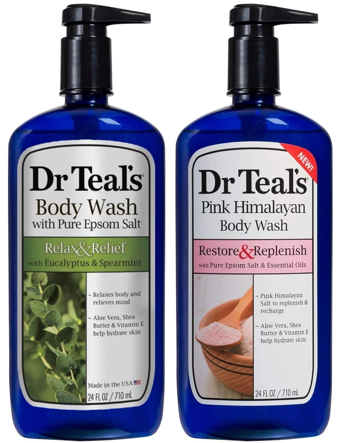 Dr Teal's Body Wash Variety Gift Set (2 Pack, 24oz Ea