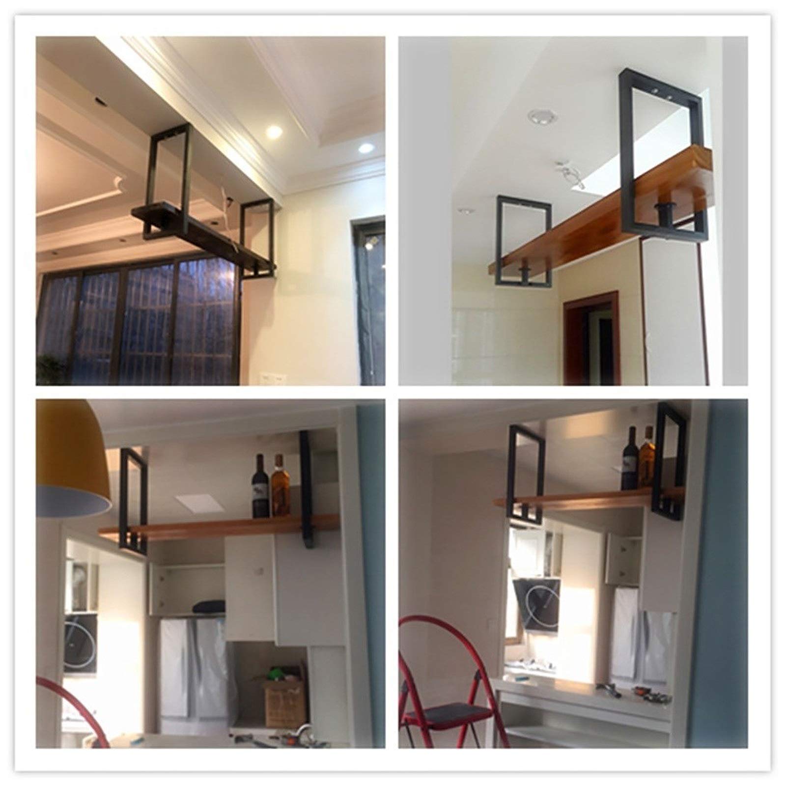 Amazon｜KANBUN FXJ アメリカ錬鉄製天井棚 - レストランやバー用の吊り