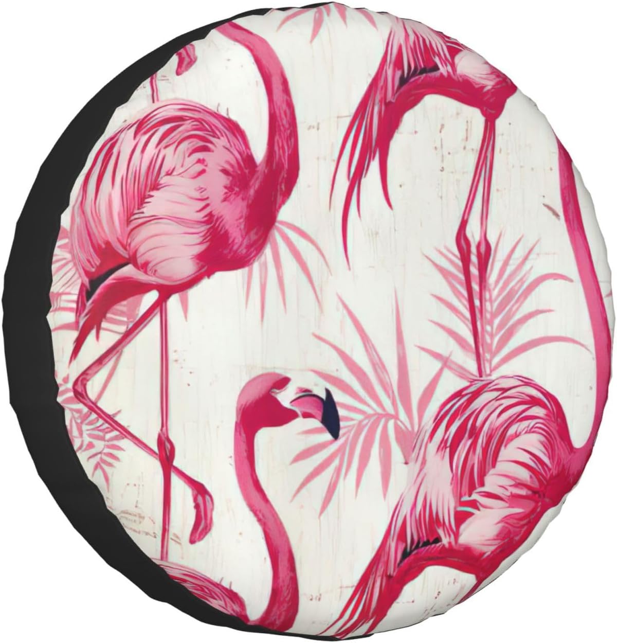 Flamingos On White Print Tire Cover Universal Spare Wheel for Trailer Rv SUV Truck Camper Travel Accessories