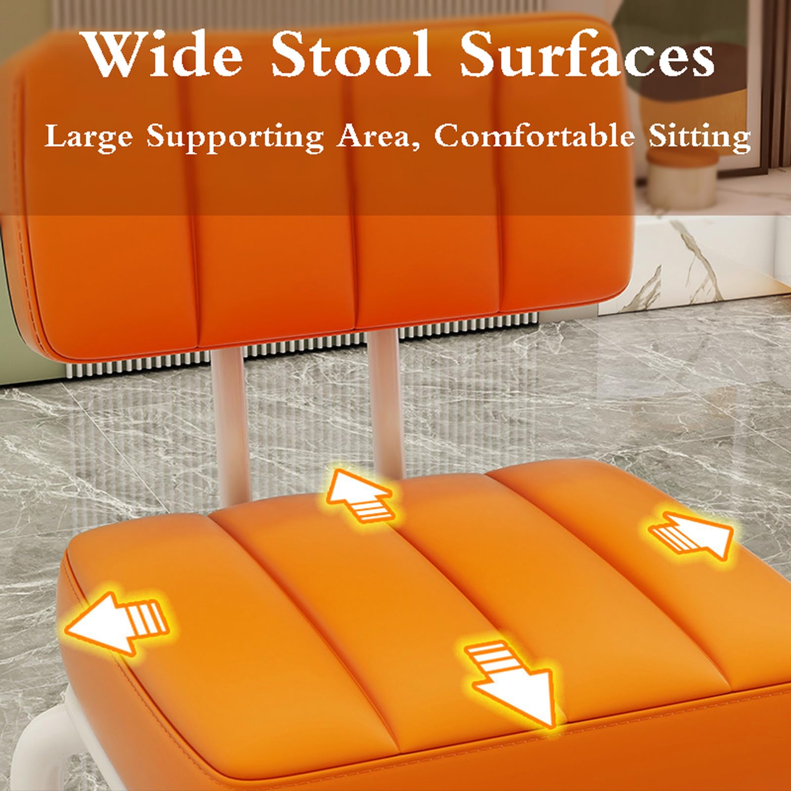Siège à roulettes Court, Chaise Courte à roulettes avec Dossiers, Tabouret Bas Roulant Ergonomique pour Salons