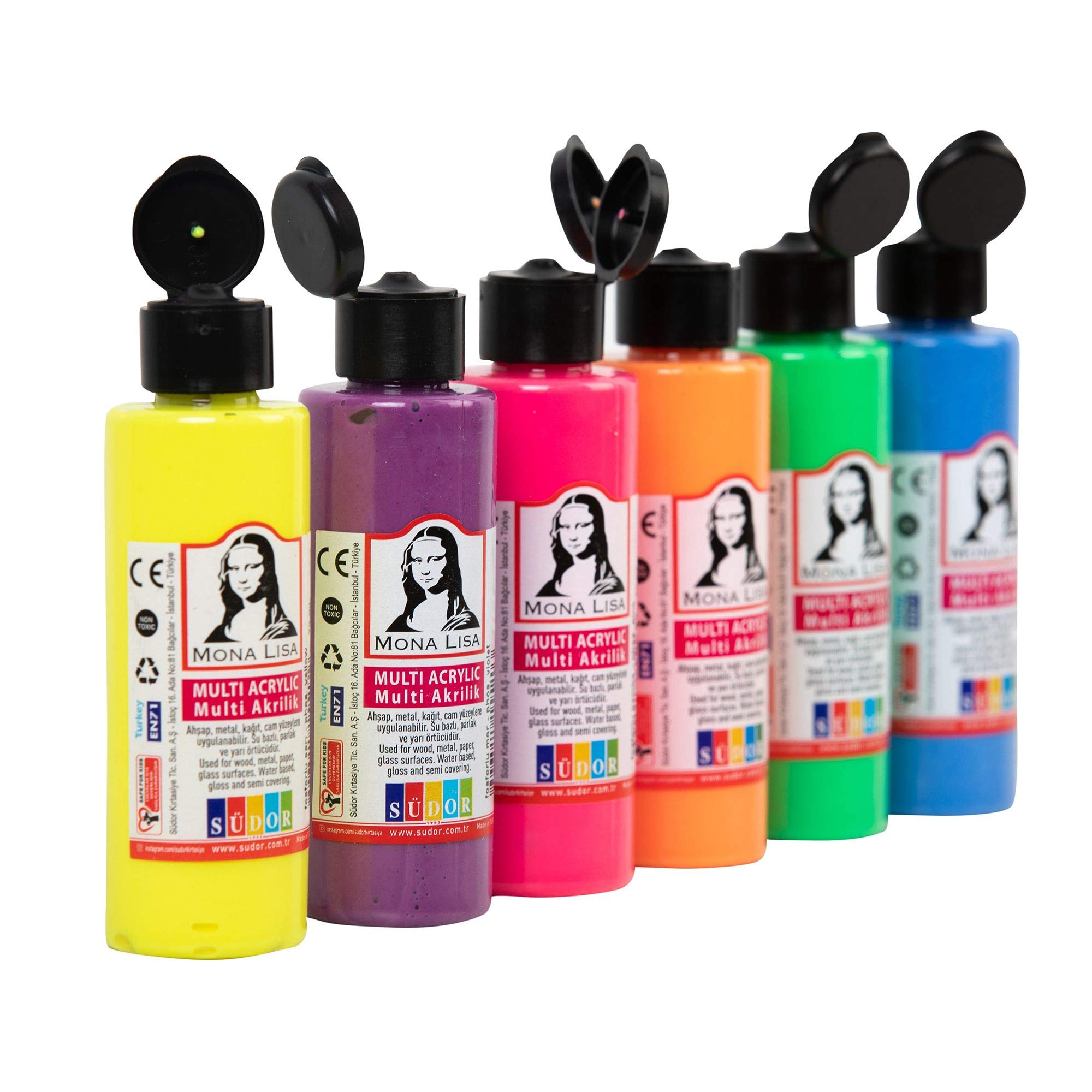 Sudor Monalisa Multi Akrilik Fosforlu Set 6x70 ml