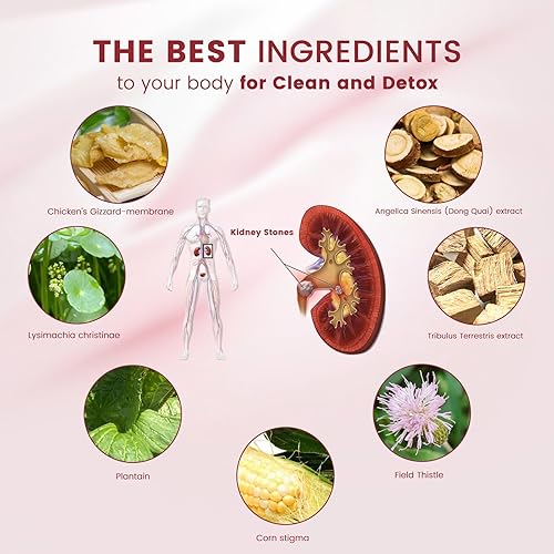 Miniatura 5 de Tableta de limpieza renal, restauración renal y suplemento de salud renal para apoyar riñones y tracto urinario saludables, 60 tabletas