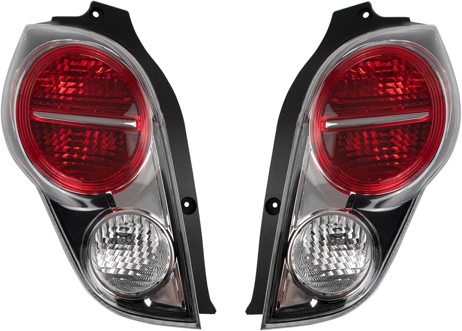 TRQ 2 Piece Driver & Passenger Side Tail Light Assembly Set Compatible with 2013-2015 Chevrolet Spark GM2800256 GM2801256