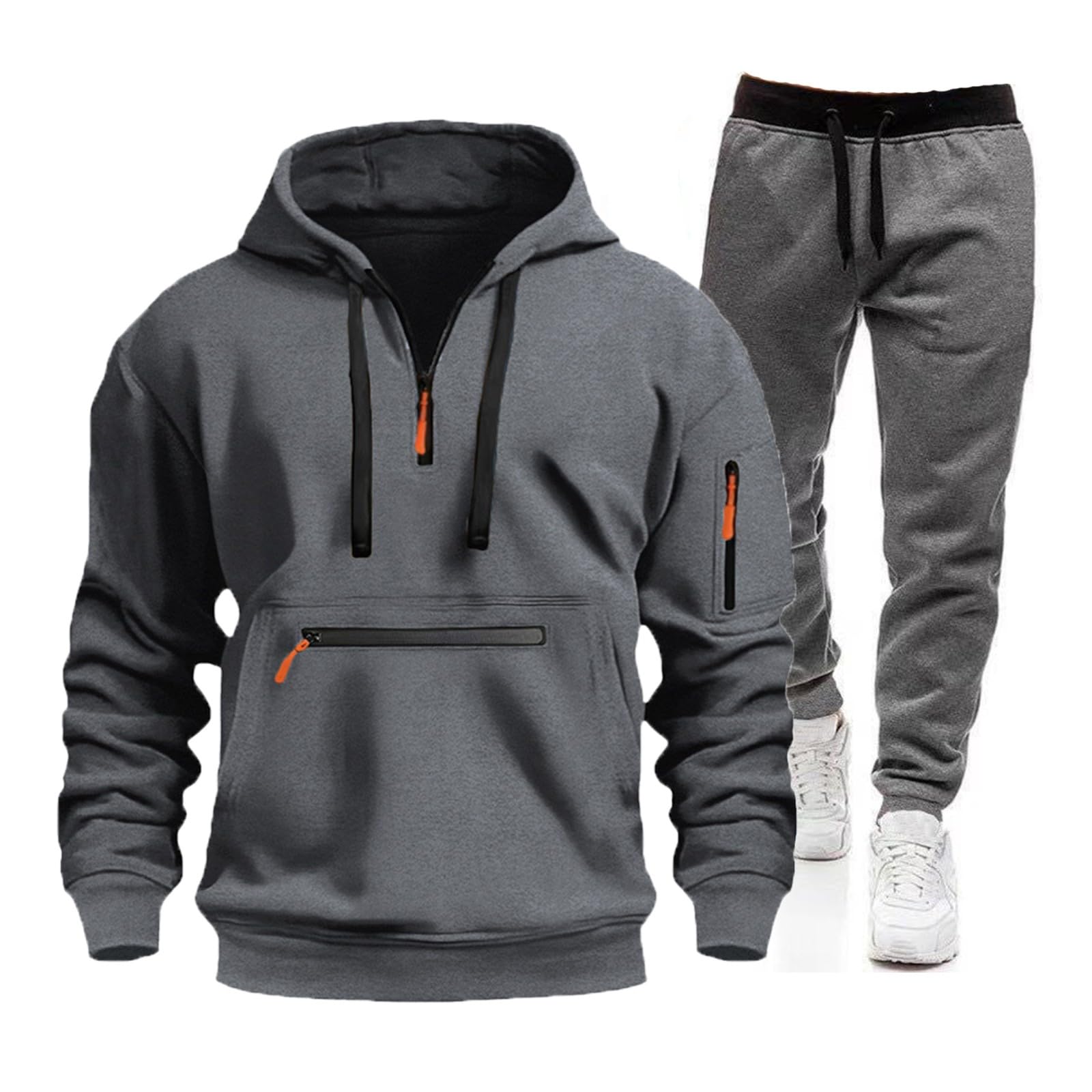 Conjunto de chándal cálido para hombre con capucha y pantalón deportivo