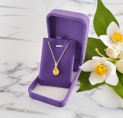 Miniatura 2 de Caja de almacenamiento de joyería de terciopelo, caja de regalo con colgante, estuche de almacenamiento de collares, cajas de regalo para bodas,