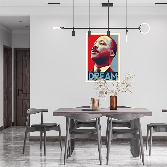 IUHYVMSM マーティン・ルーサー・キング ポスター ヴィンテージポスター I have a dream Speech scene カラー抽象化 アメリカンヒーロー ウォールアートヒストリーポスター MLKポスター ウォールデコ ブラックヒストリー月間 20X30インチフレーム