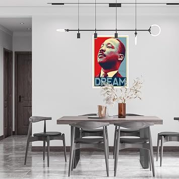 IUHYVMSM マーティン・ルーサー・キング ポスター ヴィンテージポスター I have a dream Speech scene カラー抽象化 アメリカンヒーロー ウォールアートヒストリーポスター MLKポスター ウォールデコ ブラックヒストリー月間 20X30インチフレーム