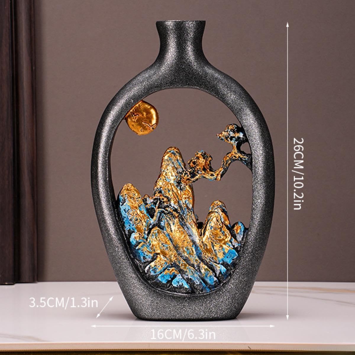 Amazon.co.jp: Truosbis 中国製の中空山デザインの花瓶、ドライ