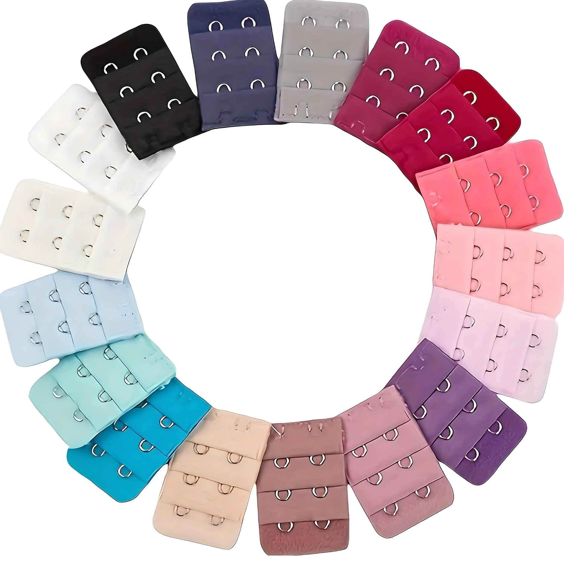 Nylon Bra Increase Band Length-Bra Extensions-Bra Extender Hooks for Women-Bra Hook Extender Combo(Pack of 12)