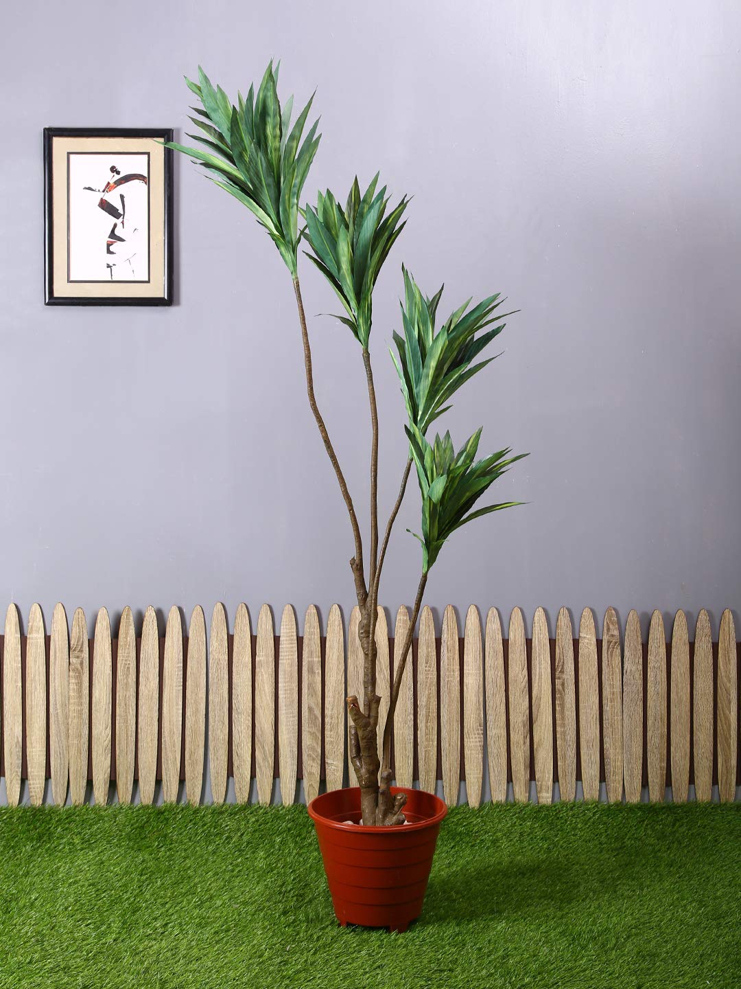 Pollination Artificial Draceana Green Plant Without Pot