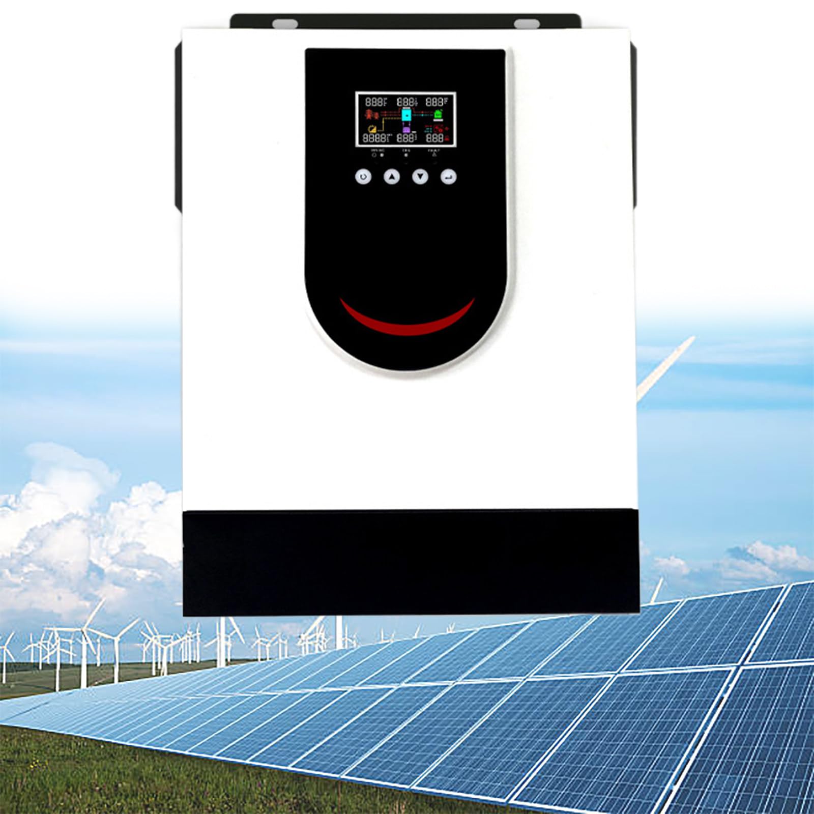 Inverter Ibrido, Inverter Solare 48V 10200W 220V con Regolatore di Carica Solare MPPT 160A, per Aree Fuori Rete, Casa, Ufficio