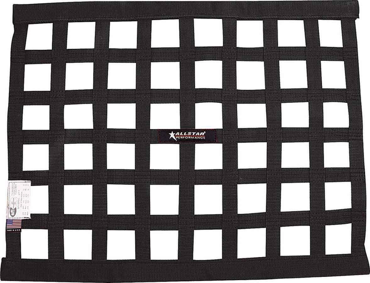 Allstar Performance ALL10285 Black 18" High x 24" Wide Rectangular Border Style Mount Ribbon Window Net