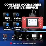 [2025 New] LAUNCH X431 Creader VII+ V2.0 Car Code Reader, 3 Reset Oil Service/Throttle Relearn/SAS Reset Full EOBD OBD2 Scanner Testing Engine/Transmission/ABS/ Airbag System, Lifetime Free Update