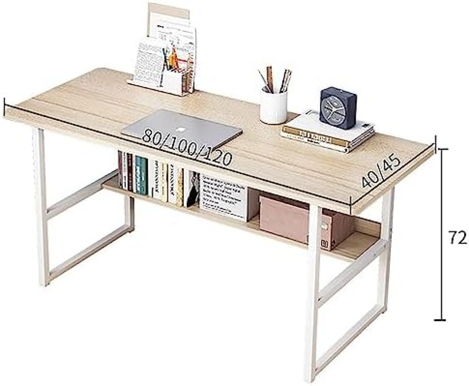 Scrivania Computer 120 Cm Con Ripiani | Tavolo Ufficio Piccolo Con Portaoggetti - Per Spazi Ridotti - Foto 7