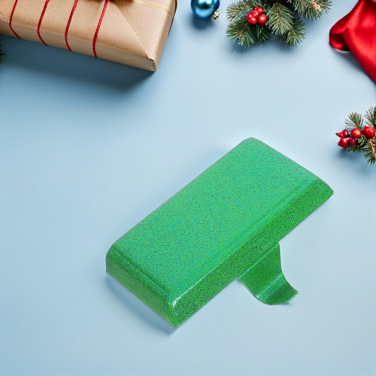 Baluue 2pcs Christmas Stocking Holder Hooks for Mantle with Weighted Base, Powder Coated Finish, Fireplace Stocking Hangers for Xmas Holiday Decoration