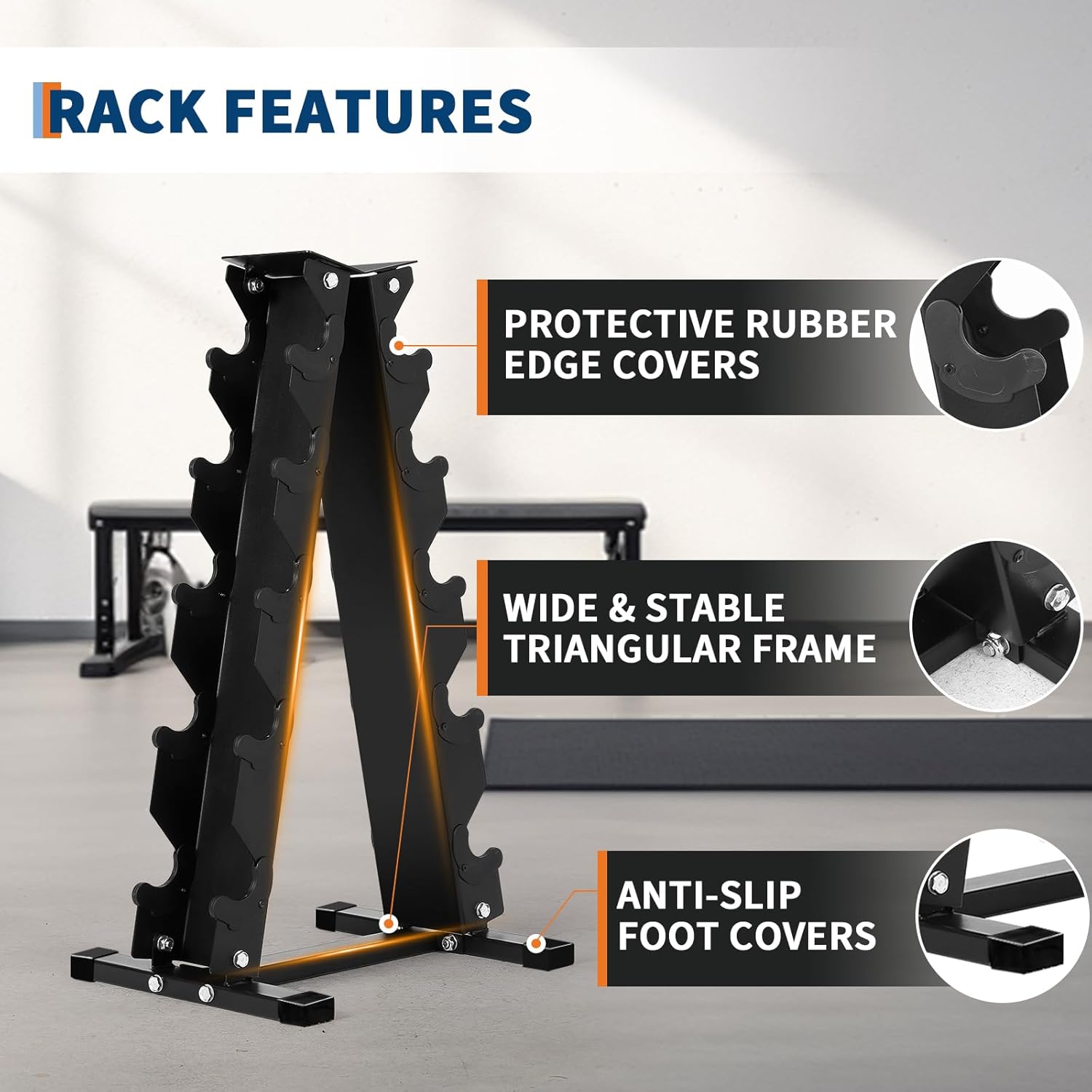 Hex Dumbbell 160 Lb Set with 5-Layer Rack, Rubber Encased Exercise & Fitness Dumbbells for Home Gym, Weights Dumbbells Set, Hand Weights for Strength Training（5Lbs x 2+10Lbs x 2+15Lbs x 2+20Lbs x 2+30Lbs x 2）
