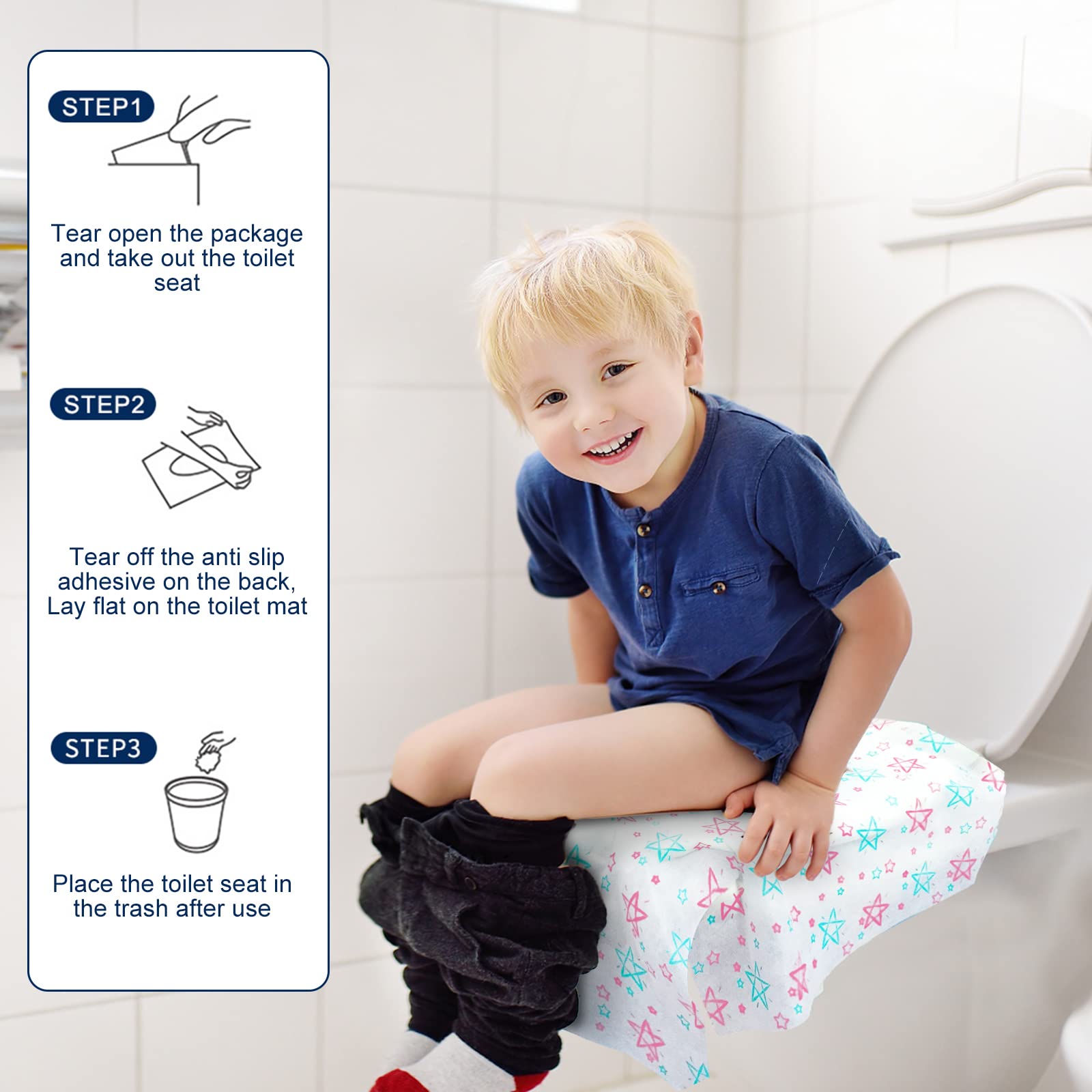 Copriwater Monouso Antibatterico Copri Sedili Impermeabili usa e getta per WC Portatili Toilette da Viaggio e Campeggio 20pcs