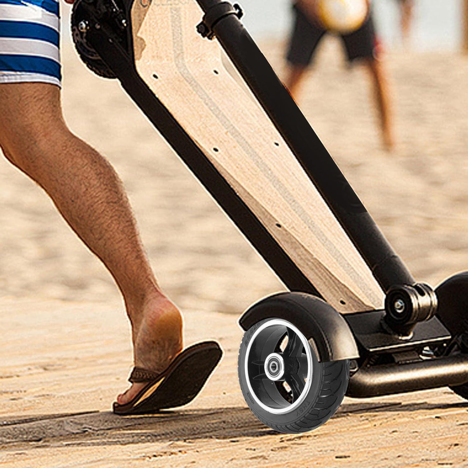 STOBAZA Electric Scooter Solid Tire 8-inch 200x50 Solid Rubber Anti-explosion Replacement Wheel with Aluminum Alloy Hub for Front and Rear Scooter Accessories