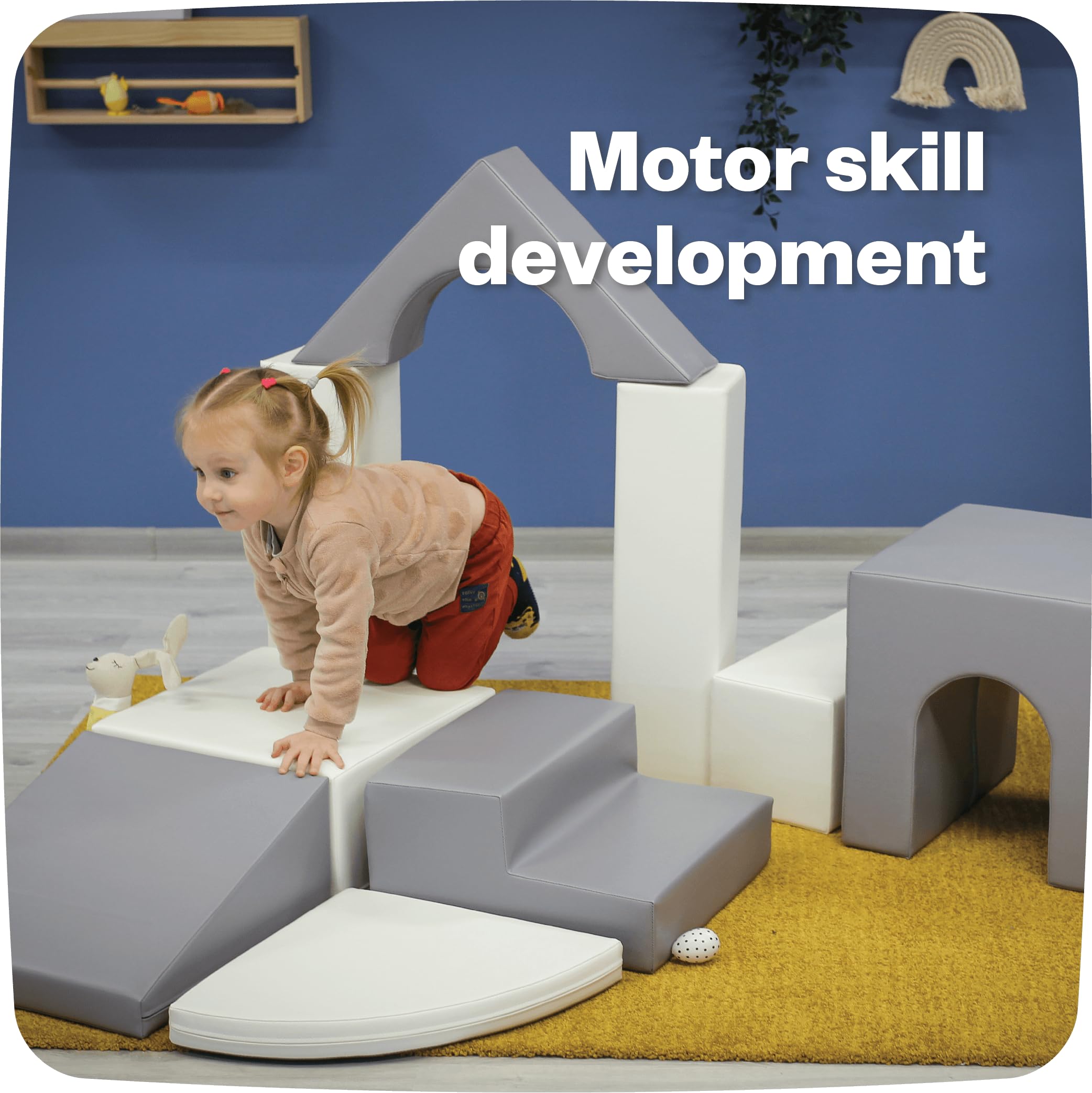 IGLU Soft Play 10 Grande Modules de Motricité en Mousse Blocs de Construction Jouets éducatifs - Antidérapant (Gris, Blanc)