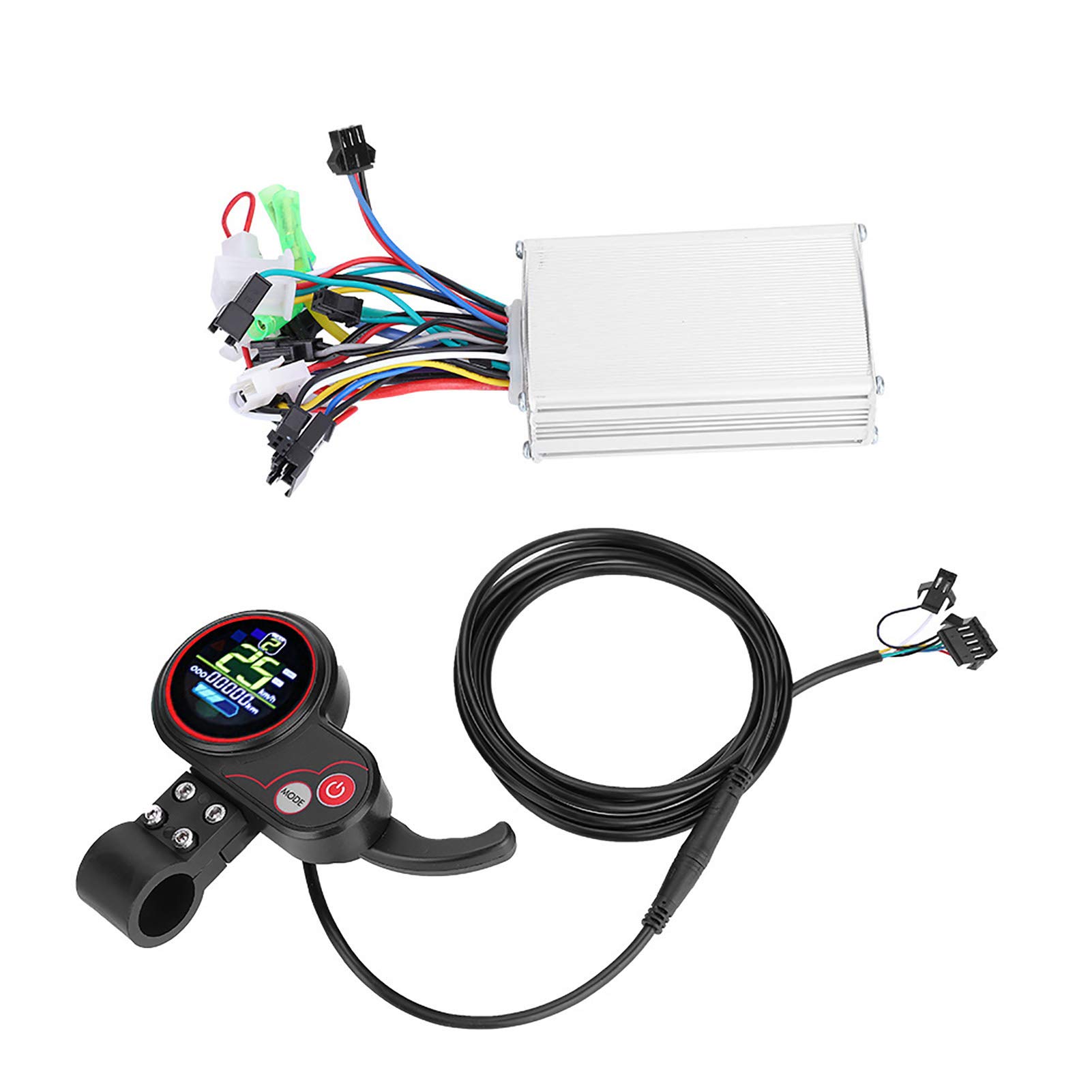 CHICIRIS Display del Controller per Bici elettriche, Pannello di Controllo del Display LCD del Controller con Accessorio Interruttore del Cambio per Scooter Elettrico (Nero)(36V)