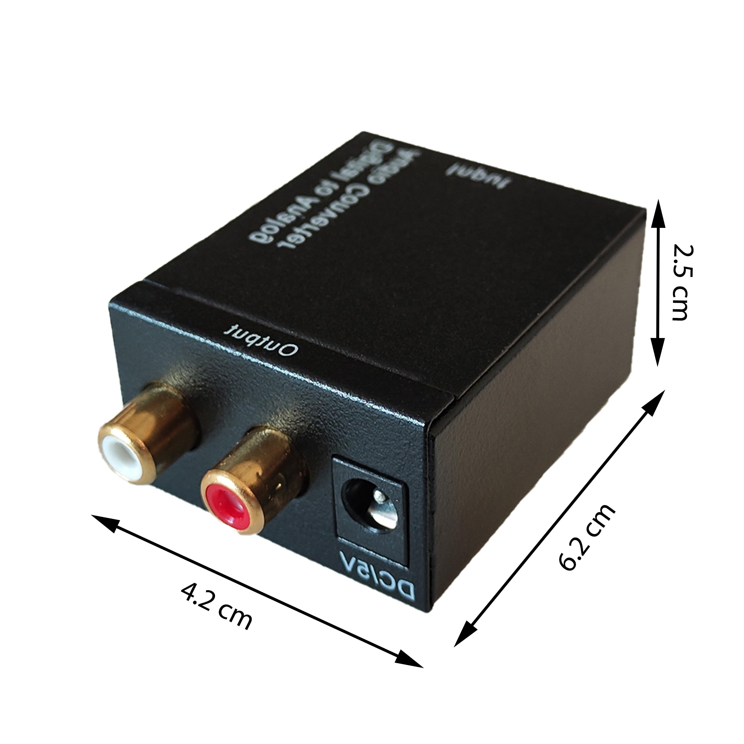 Retoo Konwerter cyfrowo-analogowy Adapter koncentryczny Konwerter DA Optyczny na Jack 3,5 mm RCA RCA Audio Stereo Converter Adapter Toslink SPDIF Koncentryczny z zasilaczem 5 V Czarny