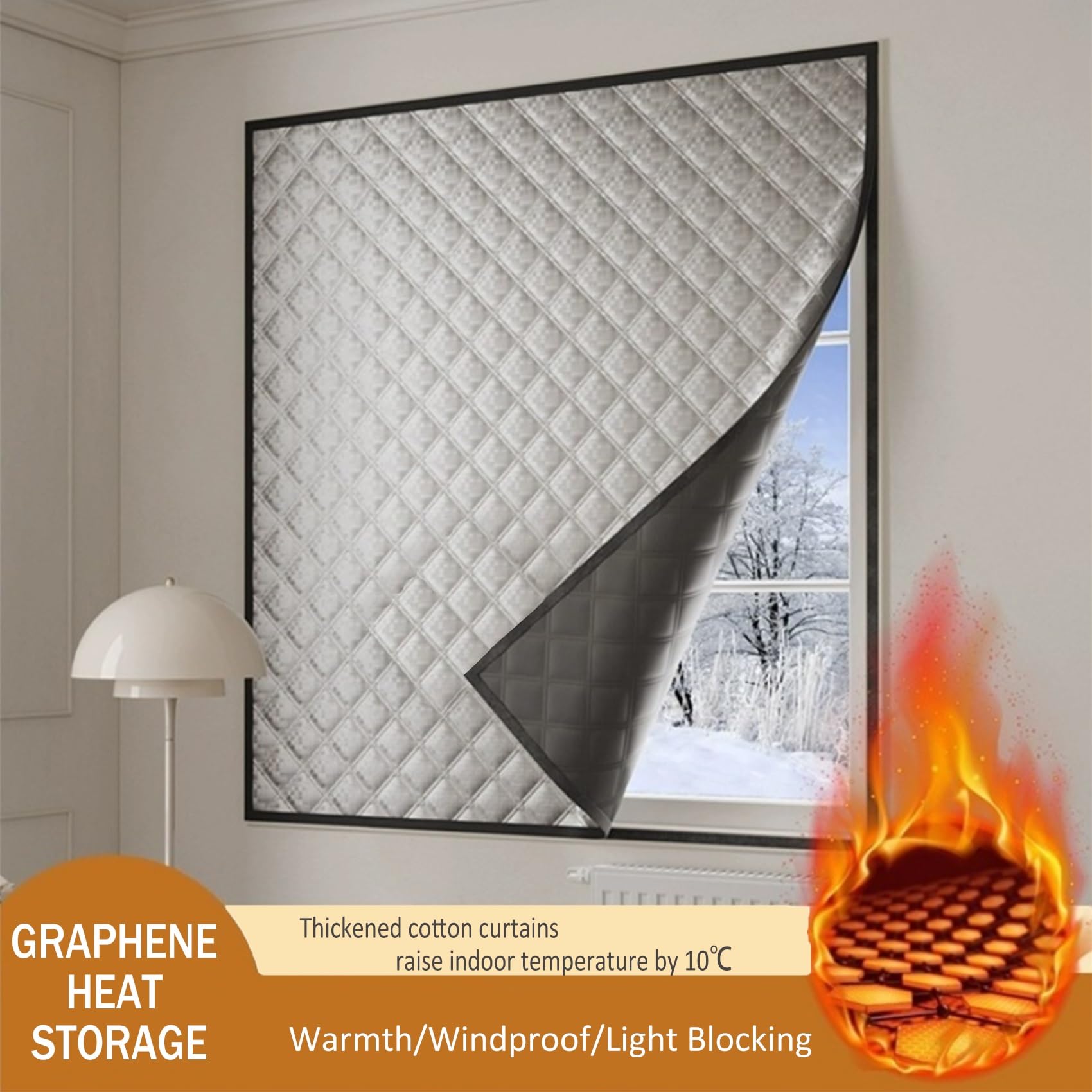 Window Insulation Kit 205 x 155 cm, con Retención de Calor, Aislamiento Térmico, Fácil de Pegar, Cualquier Tamaño, Windows Thickened Cover con Tape, para Ático Coche, Plata