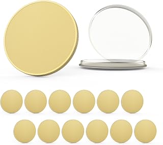 12 Pcs 40mm X 3mm Brass Coin Blanks for Laser Engraving Blanks Solid Challenge Coins with Acrylic Protection Box Threaded Edged Blank for DIY Crafts Commemorative Collection Gifts