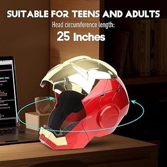 MK 5 1:1 Wearable Helmet - Voice, Touch, and Remote Control with LED Eyes, Realistic Sound Effects, Perfect for Cosplay, Display, and Collectible Figures for Man and Teen